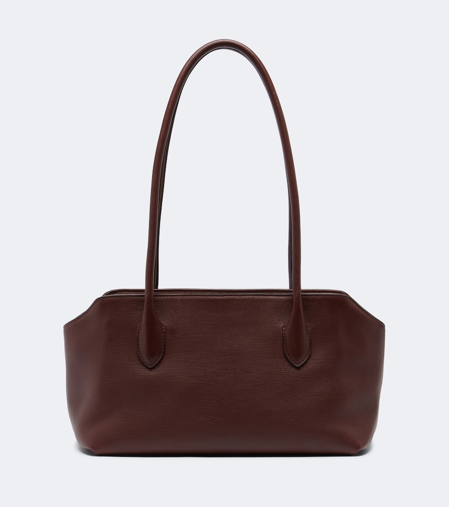 The Row Terrasse Small Leather Shoulder Bag In Brown
