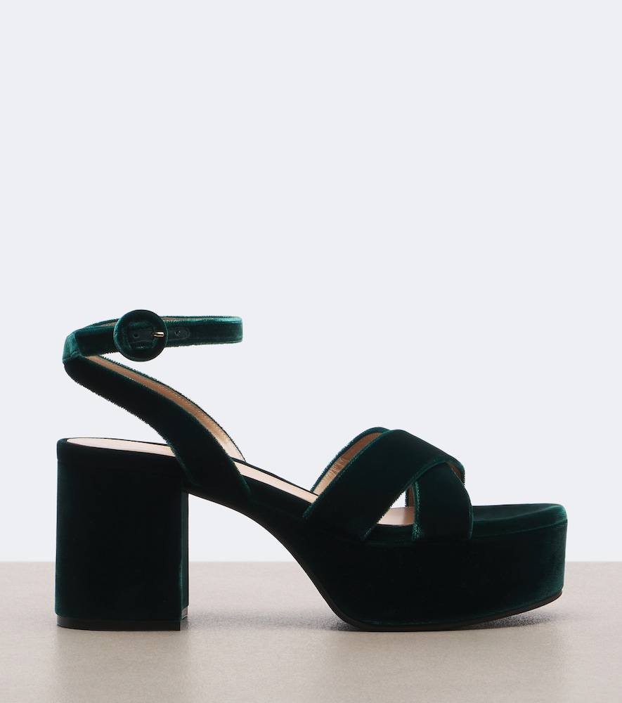Velvet Platform Sandals