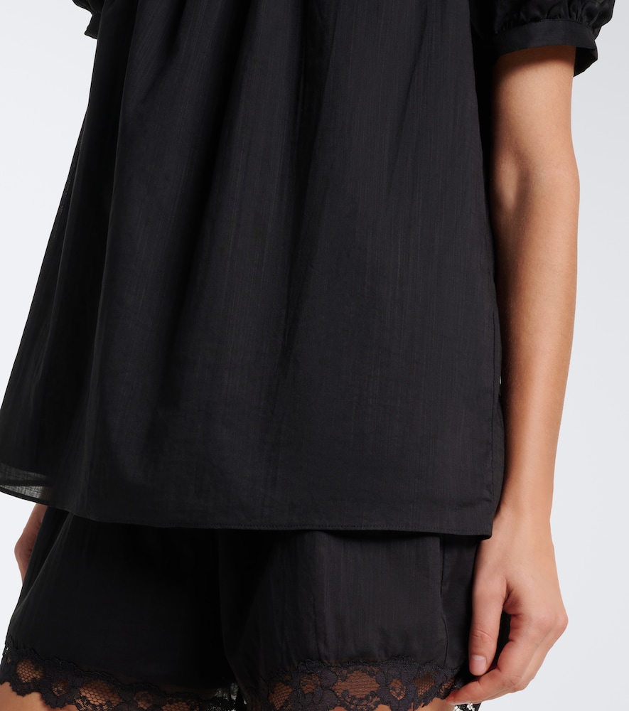 Marilyn Lace-Trimmed Cotton Top