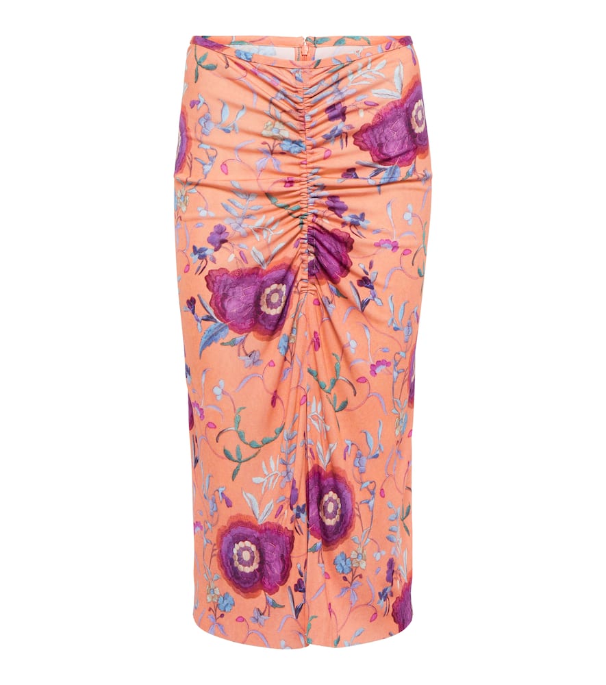 Isabel Marant Joella floral ruched midi skirt