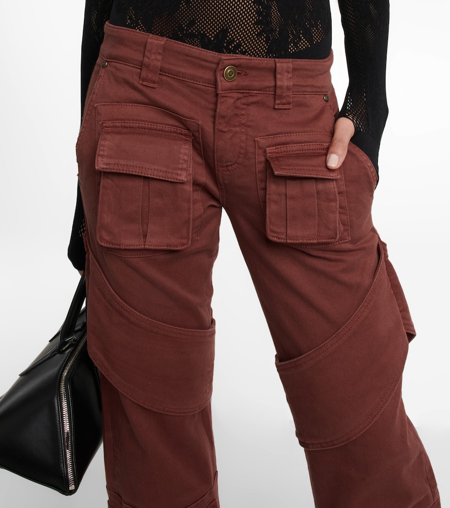 Shop Blumarine Cotton Canvas Cargo Pants In Sequoia