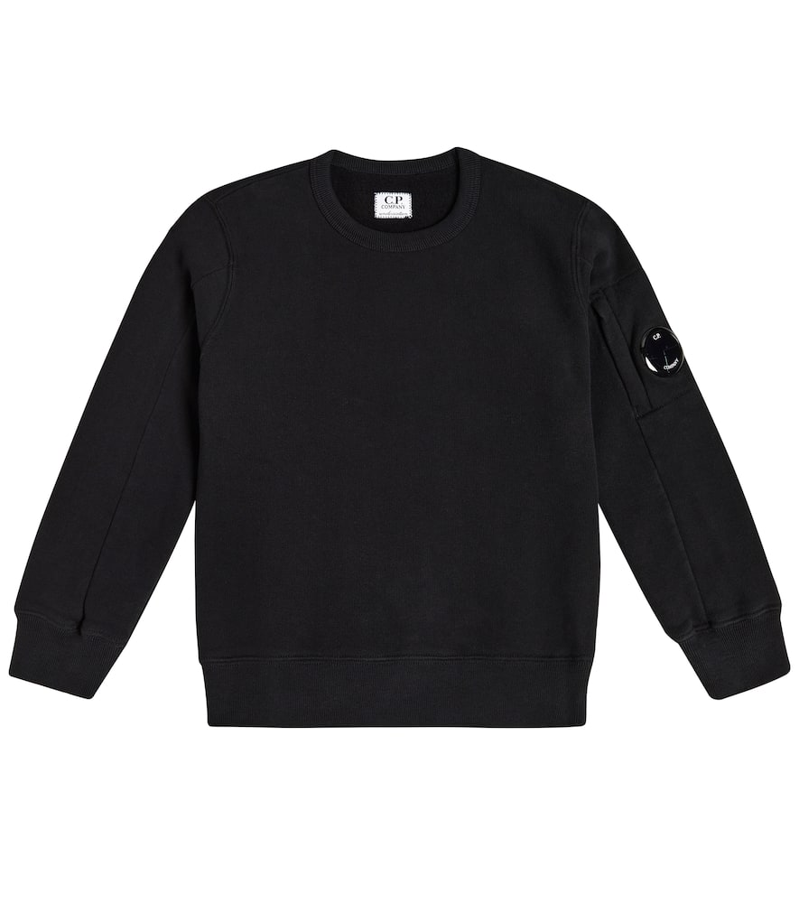 C.p. Company Lens-embellished Cotton-jersey Sweatshirt 4-14 Years In Black