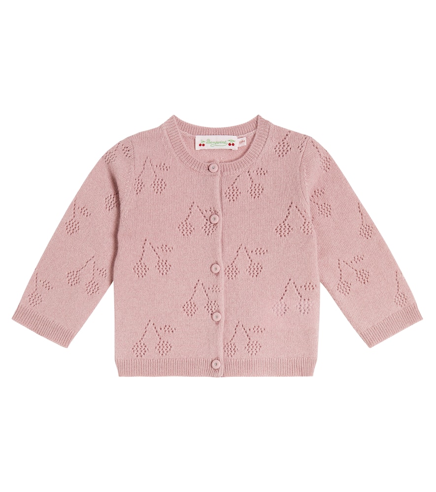 Bonpoint Baby Tibile logo cashmere cardigan