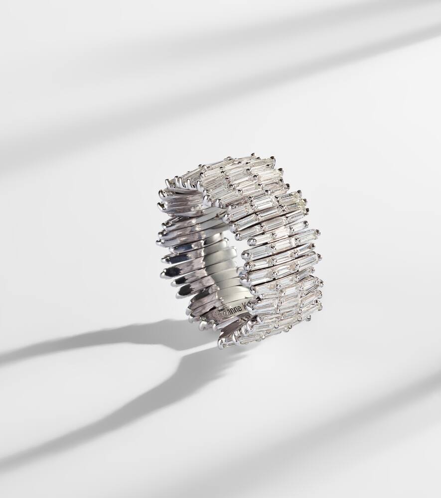 Suzanne Kalan 18kt White Gold Ring With Diamonds In Gold