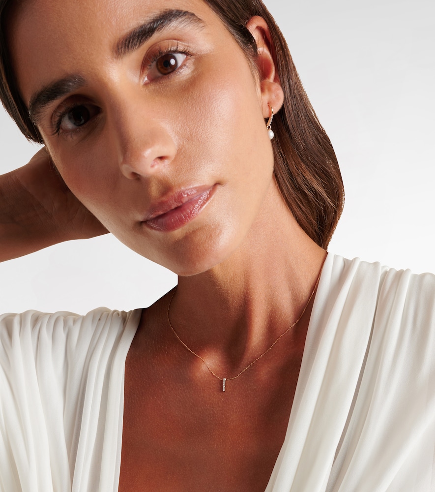 Mateo 14kt gold La Barre necklace with diamonds