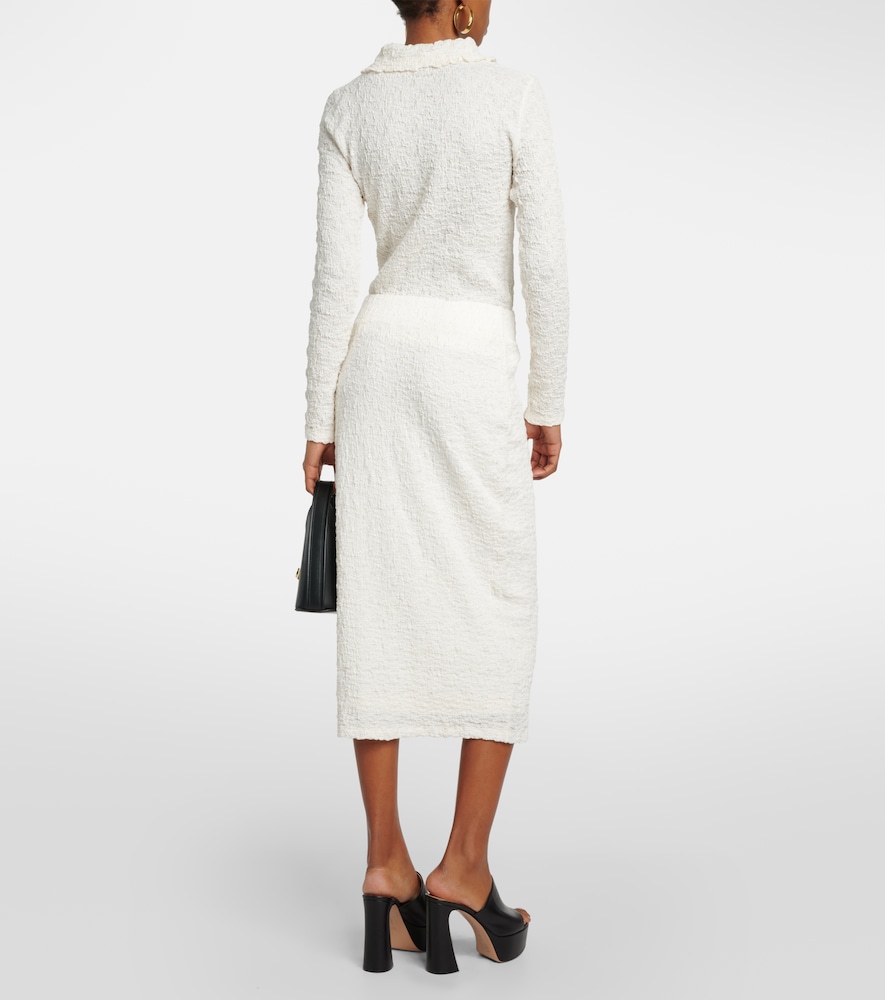  Vince Vince Smocked Cotton-blend Midi Skirt 