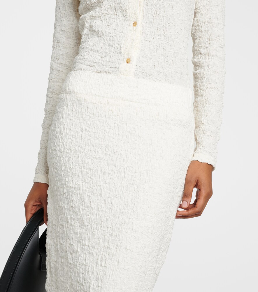  Vince Vince Smocked Cotton-blend Midi Skirt 