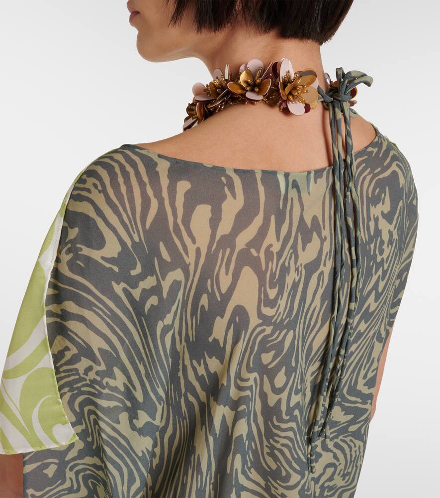 DRIES VAN NOTEN PRINTED SILK-BLEND TWILL TOP