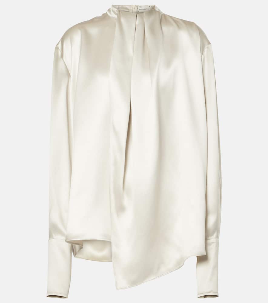 Draped silk blouse