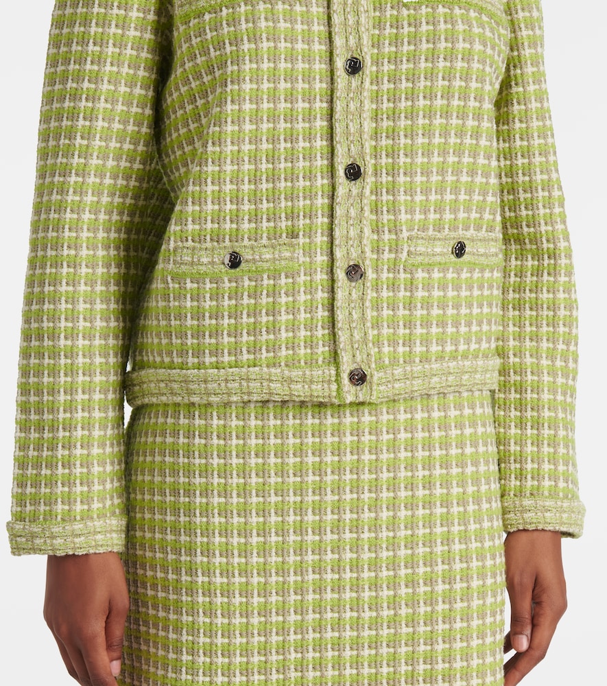  Tory Burch Tory Burch Knitted Checked Jacket 