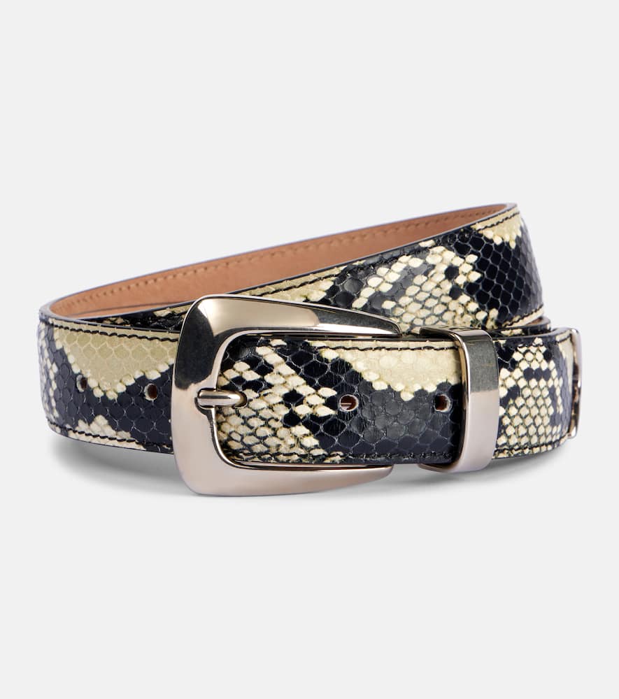 Benny snake-effect leather belt