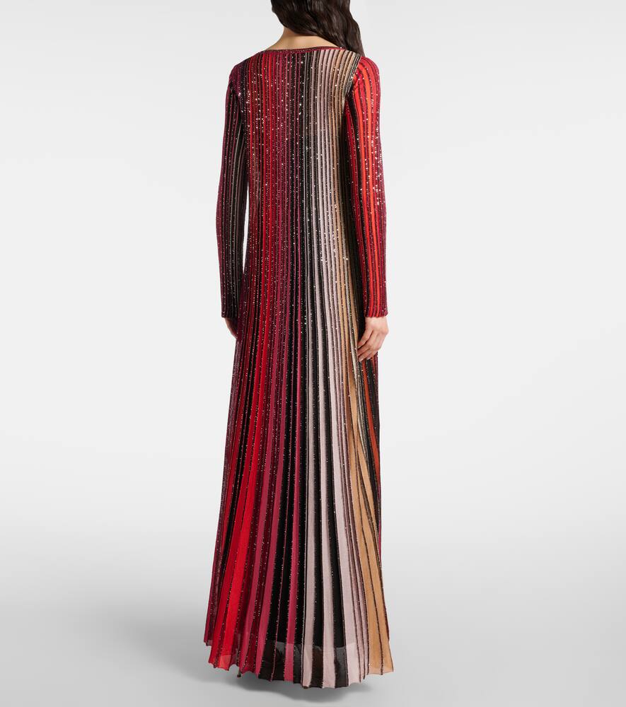 Missoni Striped Plissé Lamé Maxi Dress In Multicoloured