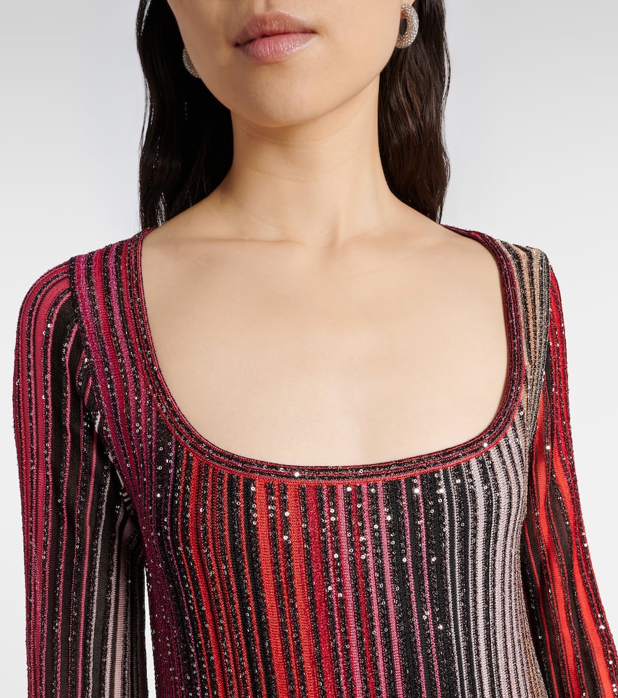 Missoni Striped Plissé Lamé Maxi Dress In Multicoloured
