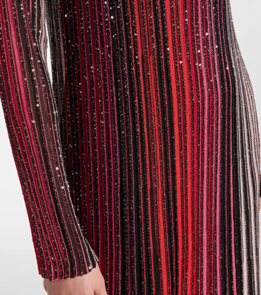 Missoni Striped Plissé Lamé Maxi Dress In Multicoloured