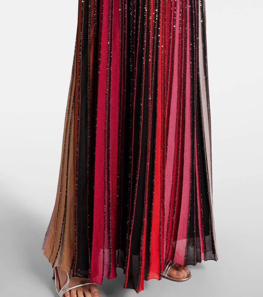 Missoni Striped Plissé Lamé Maxi Dress In Multicoloured