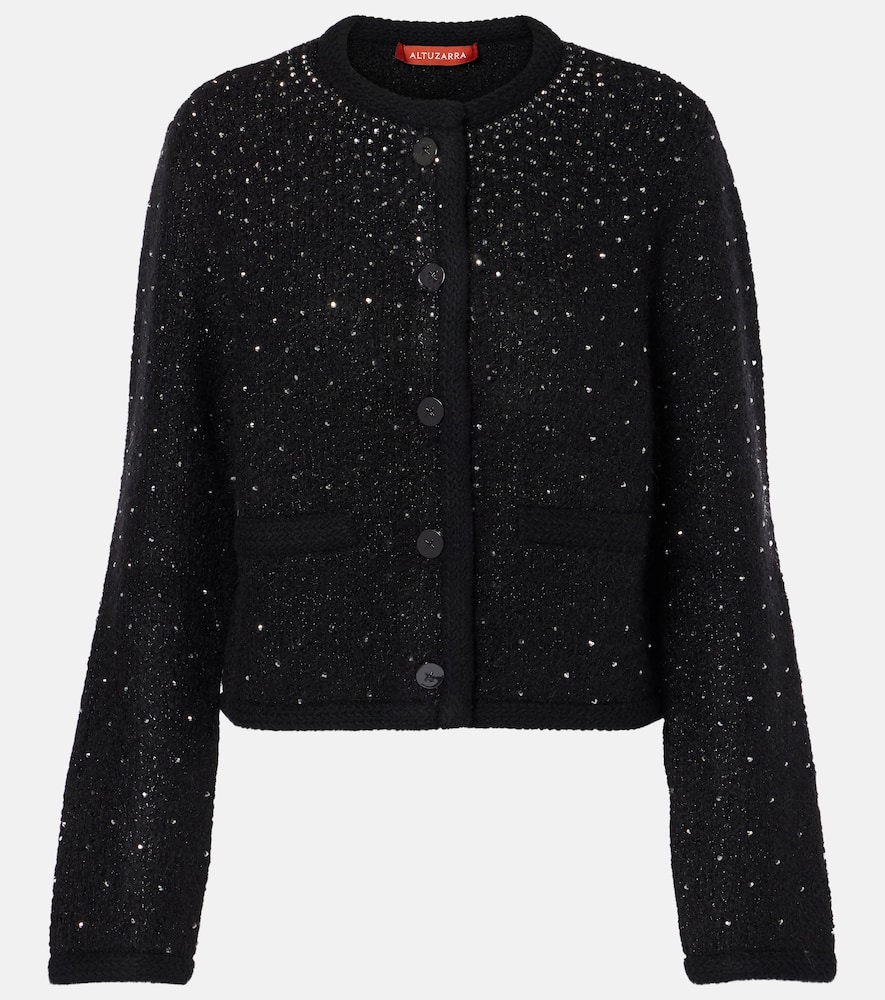 Tina crystal-embellished bouclé jacket