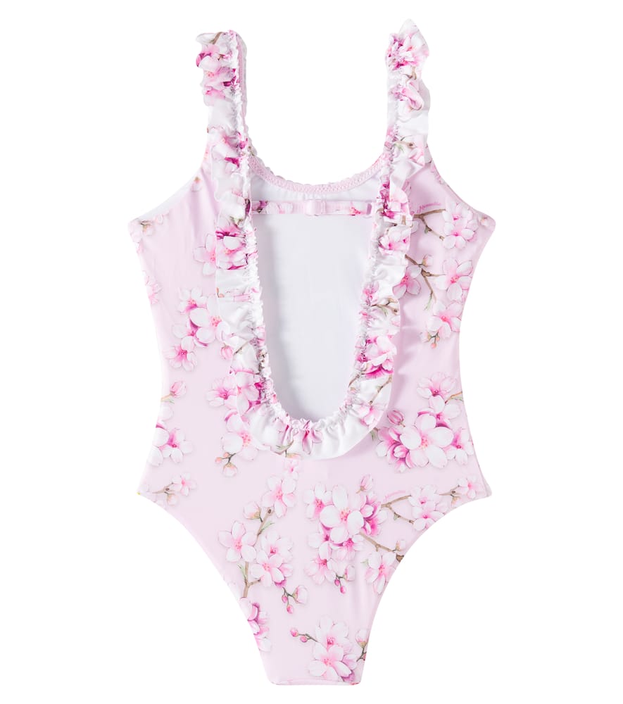 Monnalisa X Disney Bambi-print Swimsuit In Pink