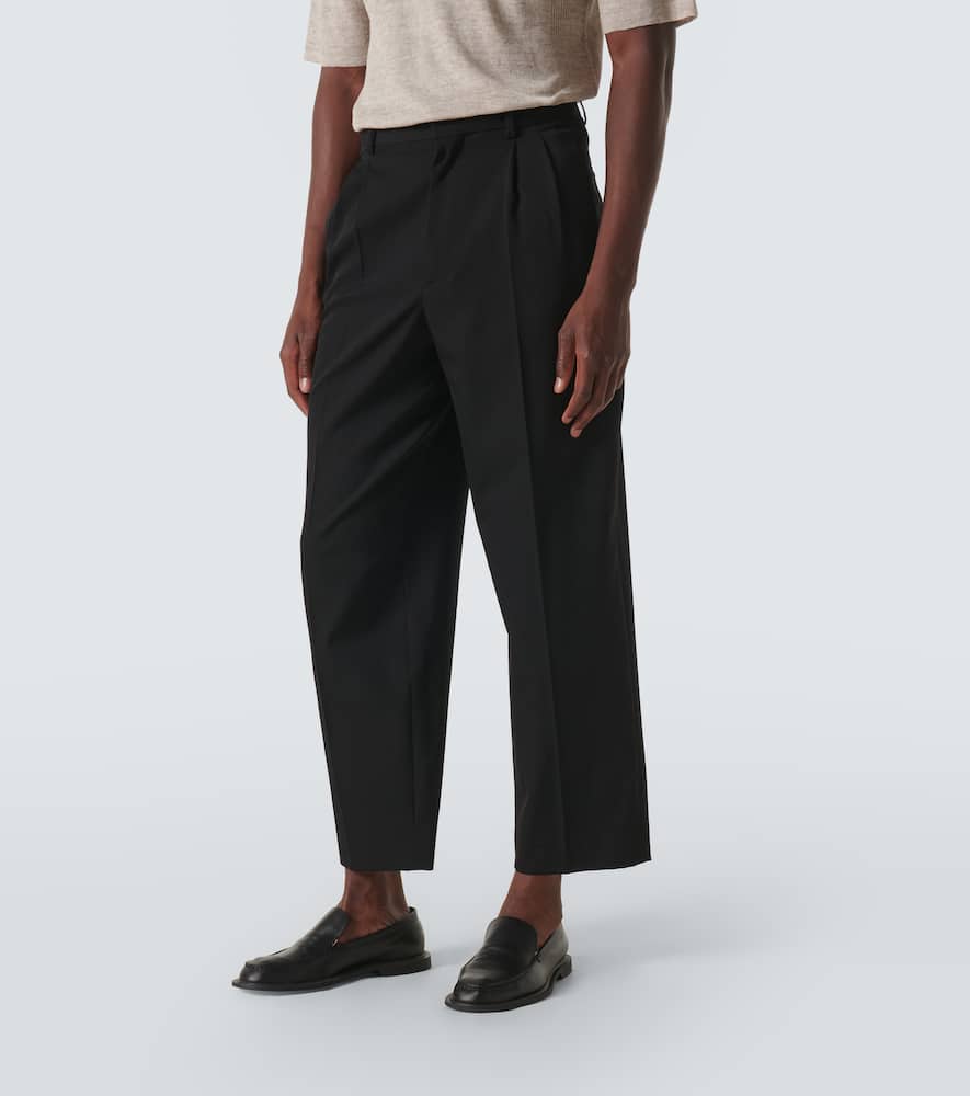 The Row Silas Wool Pleated Pants In Black