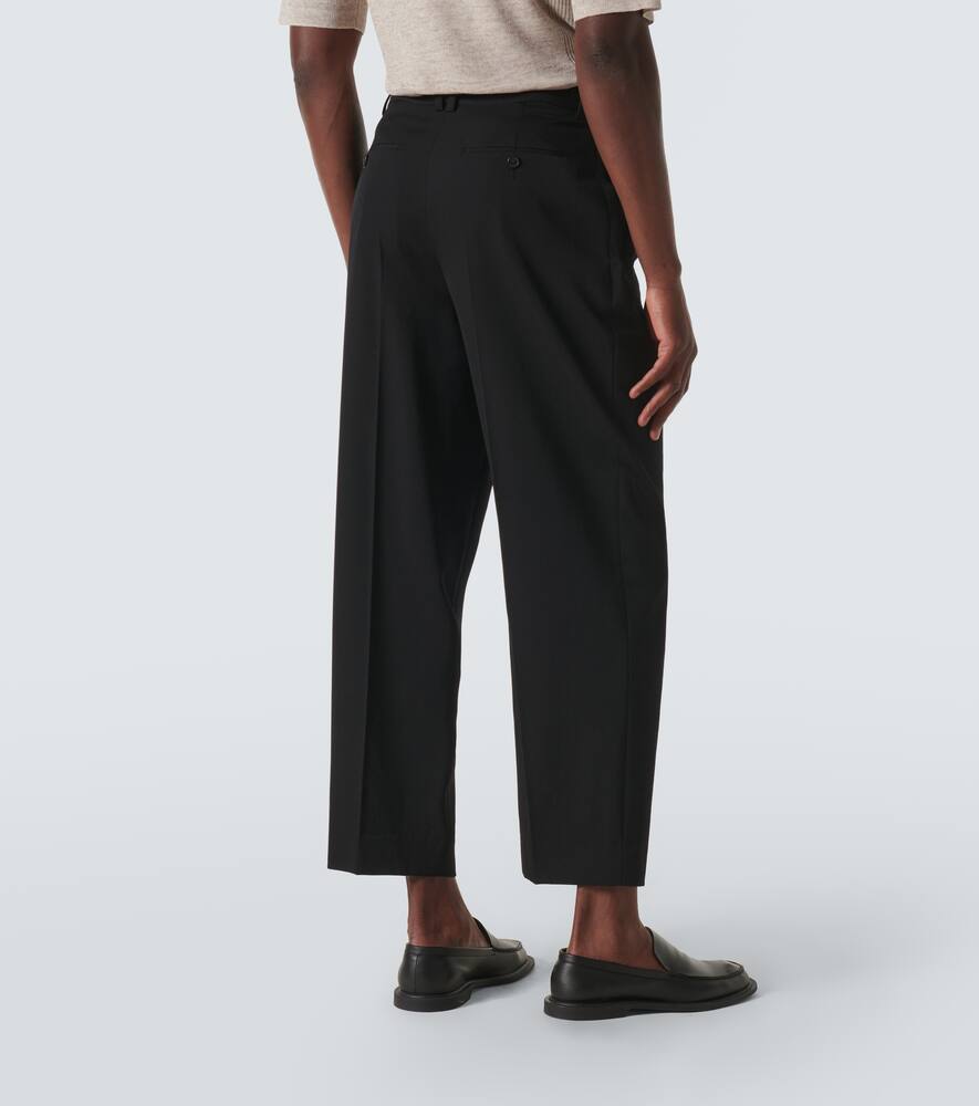 The Row Silas Wool Pleated Pants In Black