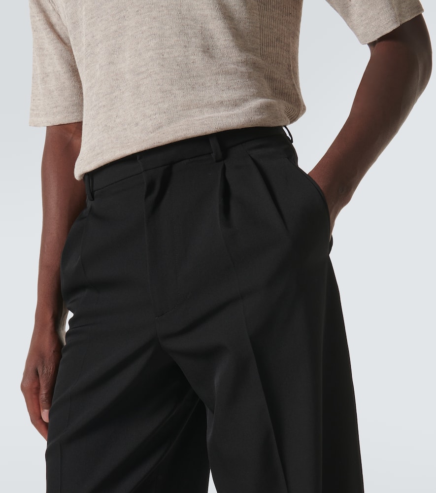 The Row Silas Wool Pleated Pants In Black