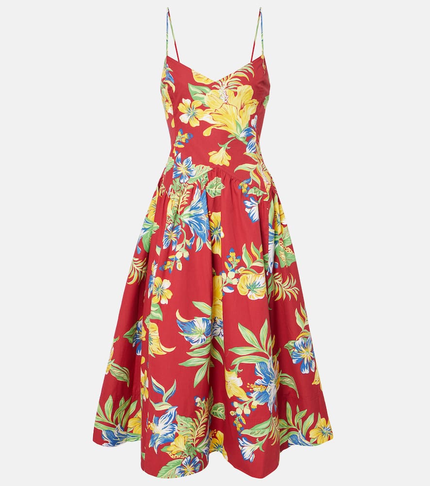 Floral cotton midi dress