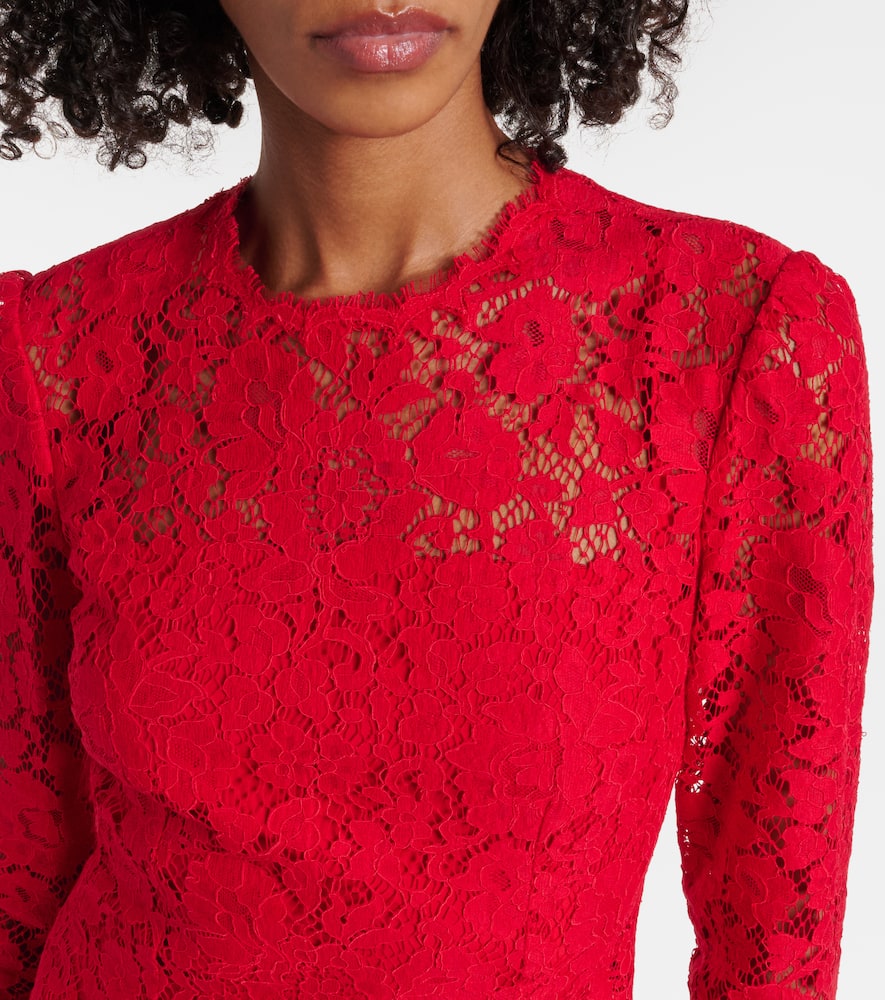 Dolce & Gabbana Cotton-blend Lace Minidress In Rot