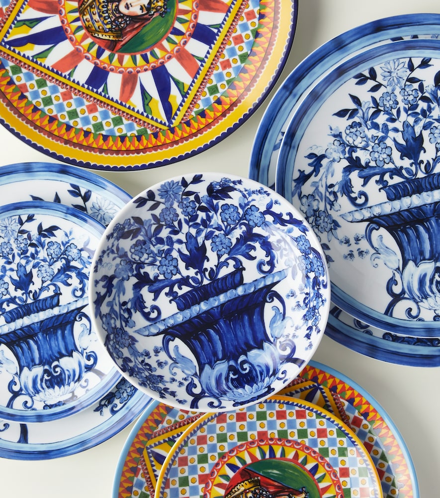  Dolce&gabbana Casa Dolce&gabbana Casa Set Blu Mediterraneo Aus Zwei Speisetellern 