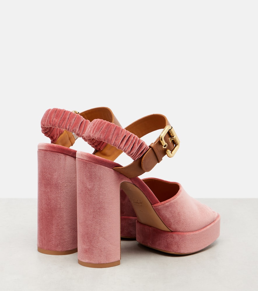 Chloé Aria Ankle-strap Platform Sandals In Pink