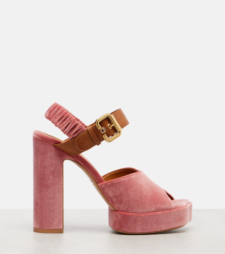 Chloé Aria Ankle-strap Platform Sandals In Pink