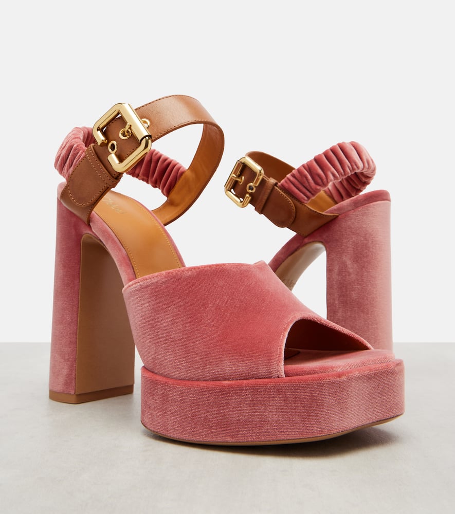 Chloé Aria Ankle-strap Platform Sandals In Pink