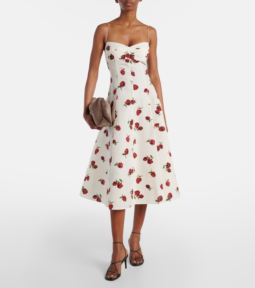Khaite Isabella printed silk and cotton midi dress