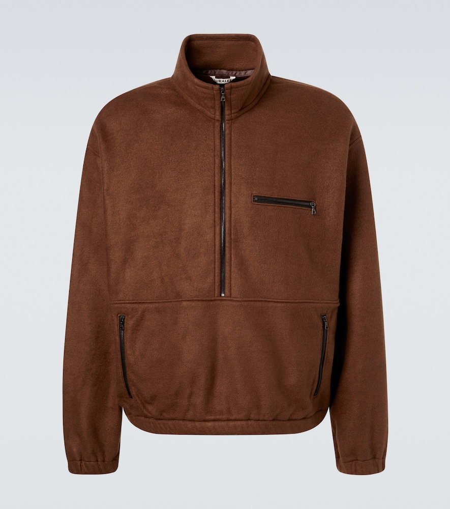 Auralee Silk Fleece Half Zip Sweater