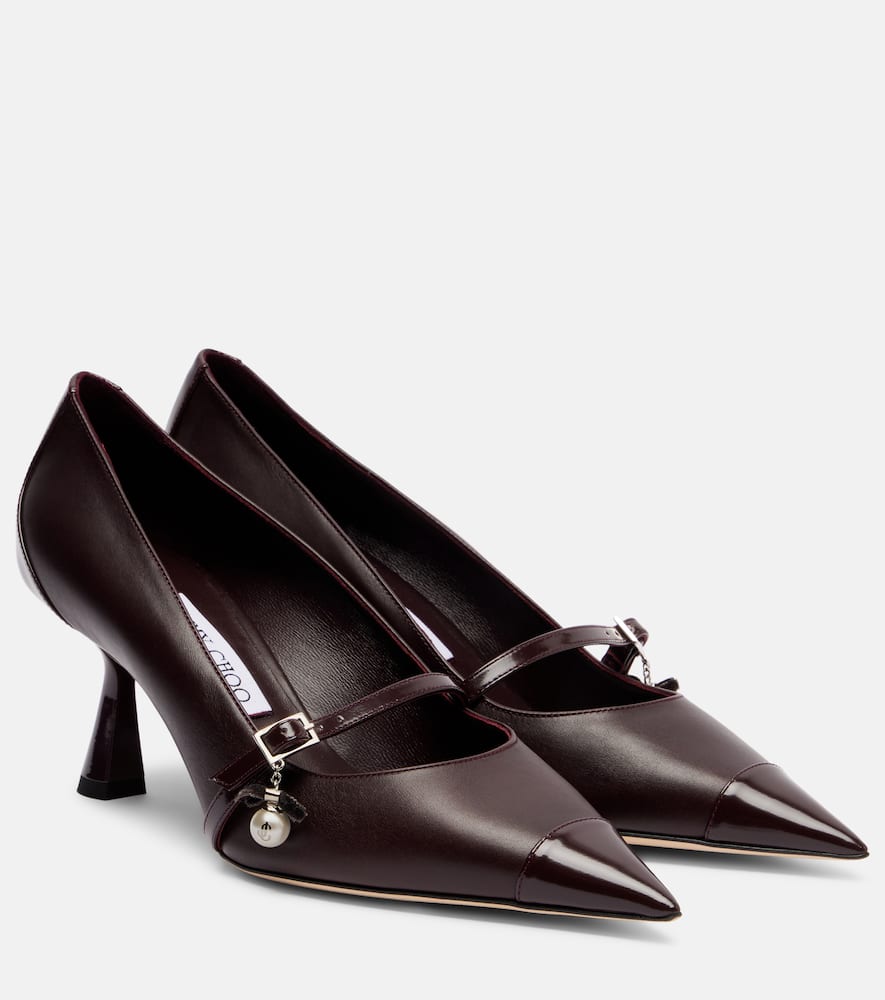 Jimmy Choo 65mm Aren Pearl-embellished Pointed-toe Pumps In Burgundy