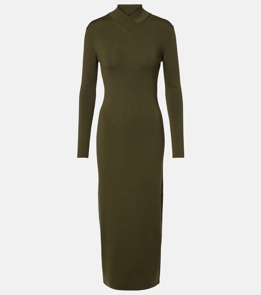 Tom Ford Wool Midi Dress In Green