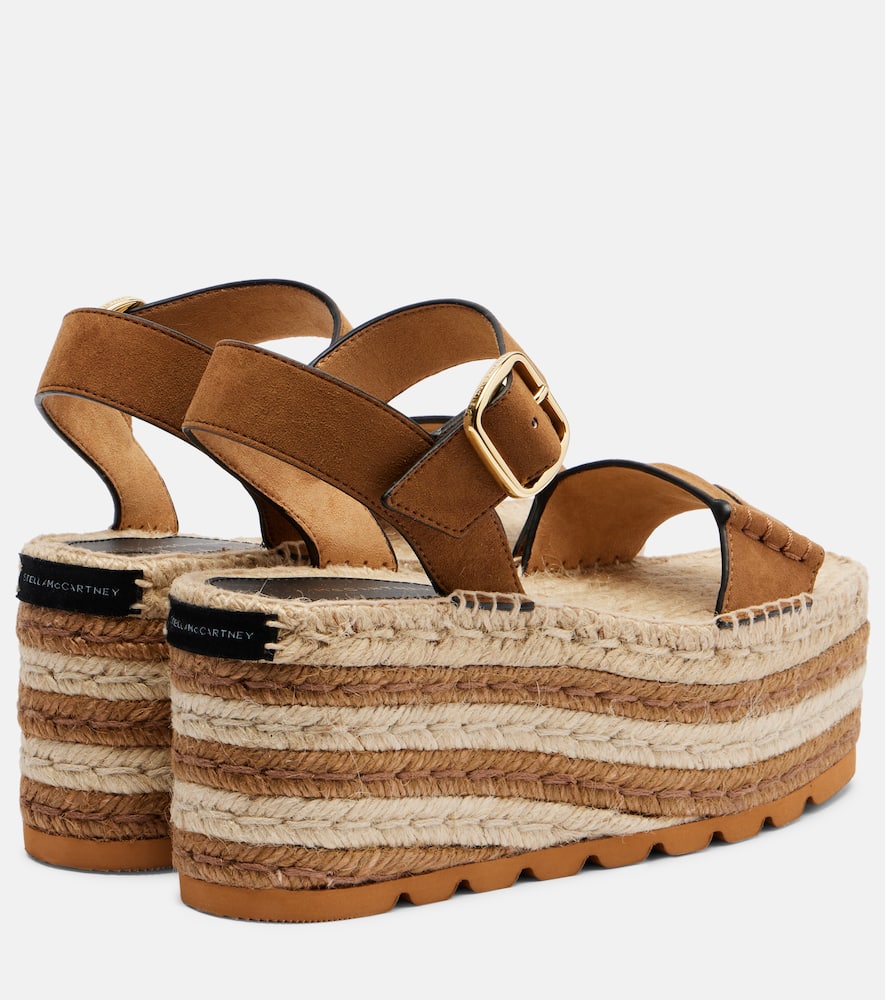 Stella Mccartney Faux Suede-trimmed Espadrille Sandals In Neutral