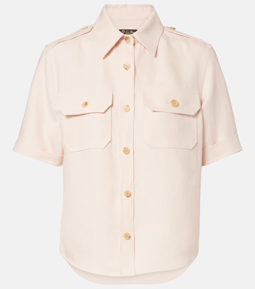 Loro Piana Annalisa Linen Shirt In Pink