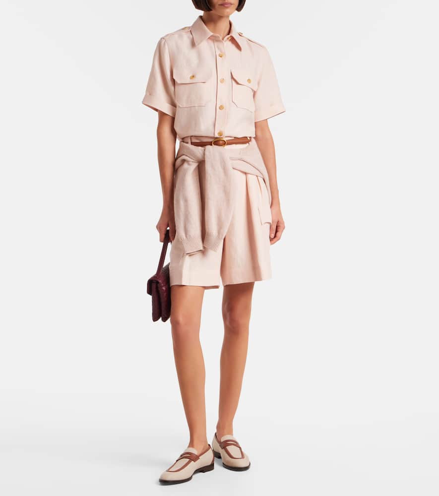 Loro Piana Annalisa Linen Shirt In Pink