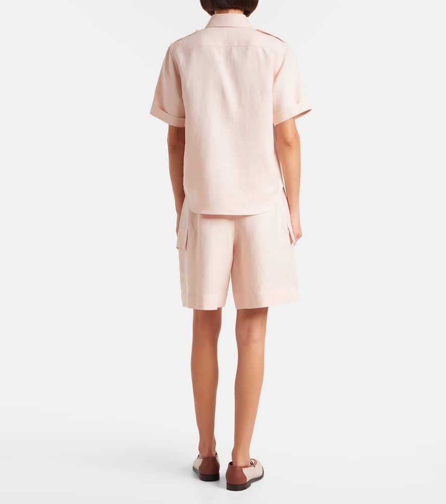 Loro Piana Annalisa Linen Shirt In Pink