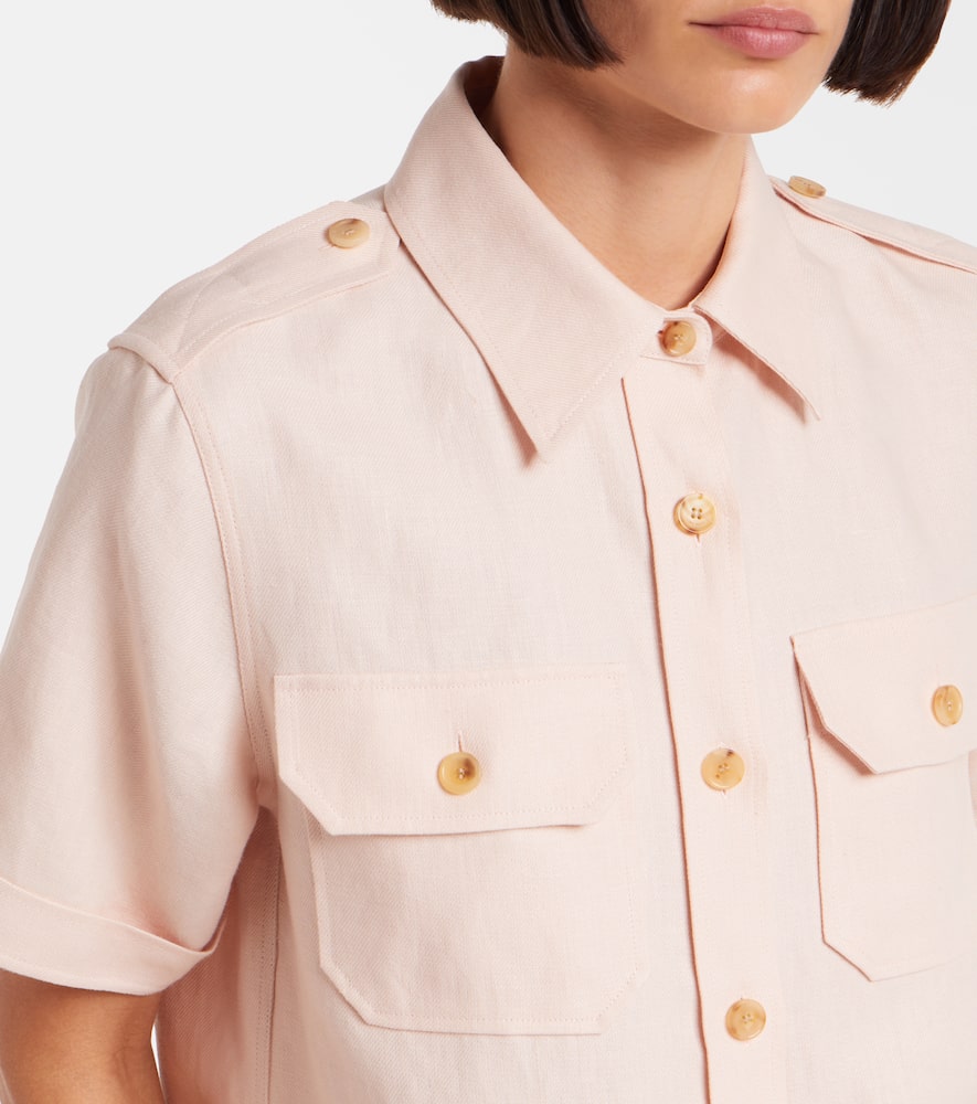 Loro Piana Annalisa Linen Shirt In Pink