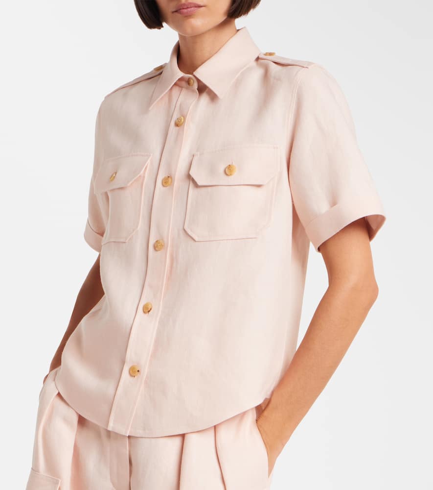 Loro Piana Annalisa Linen Shirt In Pink