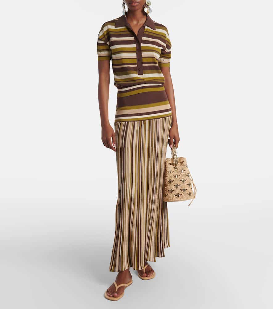Faithfull Striped Cotton-blend Polo Shirt In Multi
