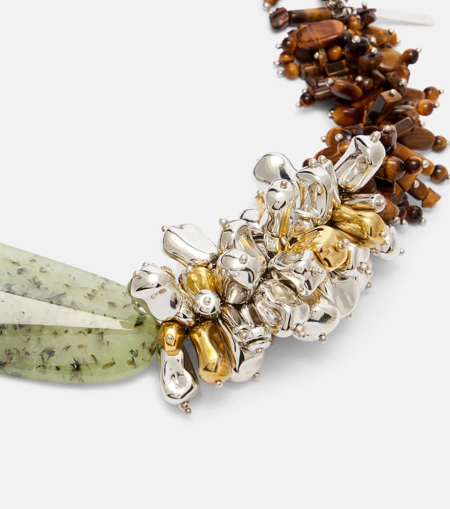 Dries Van Noten Embellished Necklace In Brown