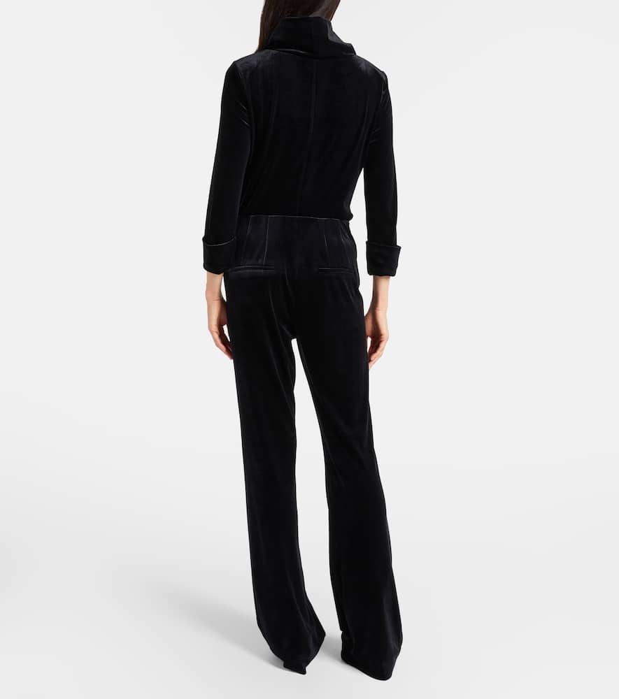 Dorothee Schumacher Soft Elegance High-rise Velvet Flared Pants In Black