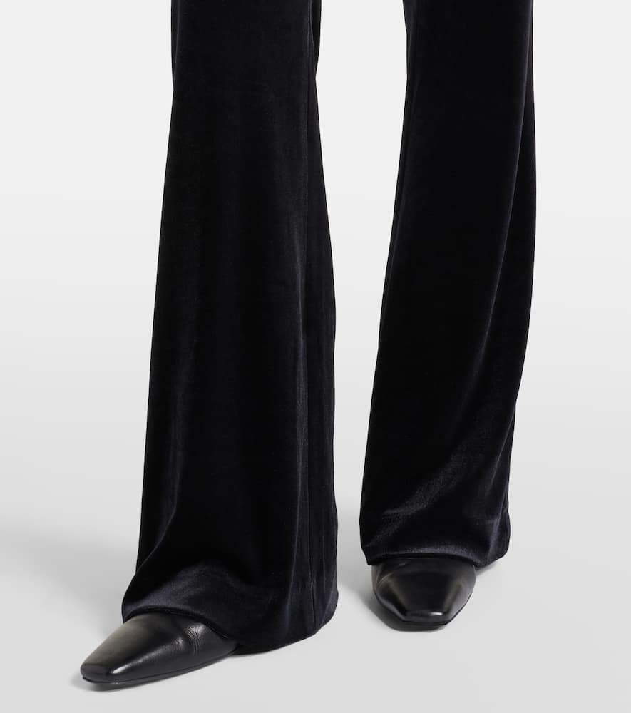 Dorothee Schumacher Soft Elegance High-rise Velvet Flared Pants In Black