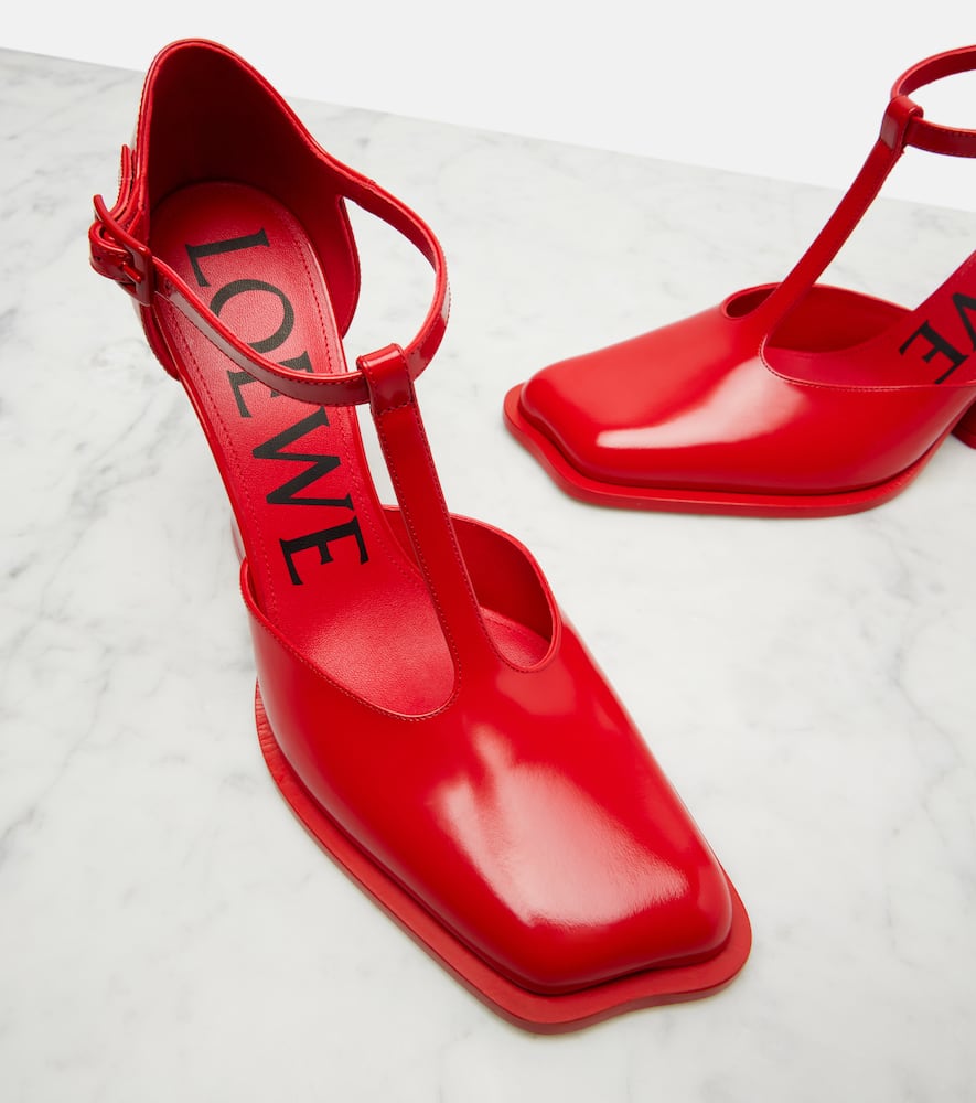 Loewe Onda 90 Leather Pumps In Red