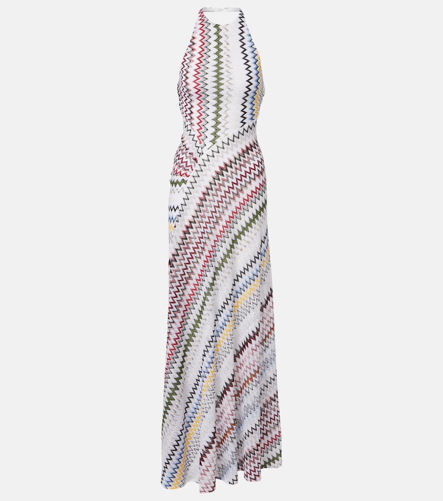 Missoni Zigzag Knitted Maxi Dress In Multi