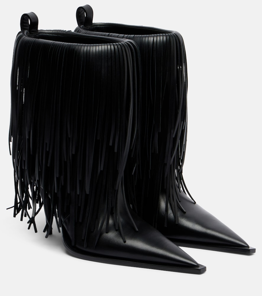 Balenciaga Avenue Fringe leather ankle boots