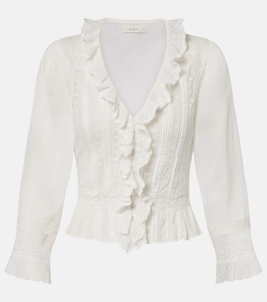 Doen Dôen Eldoris ruffled cotton blouse