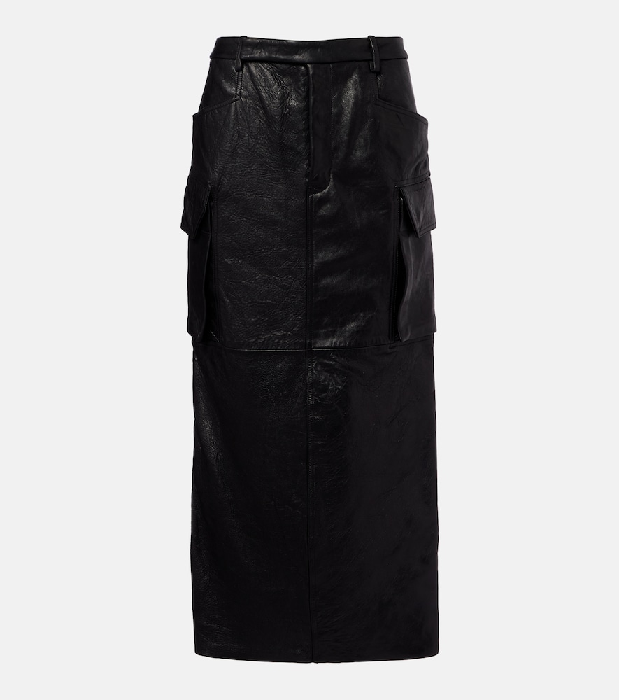 Rick Owens Firbanks leather midi skirt