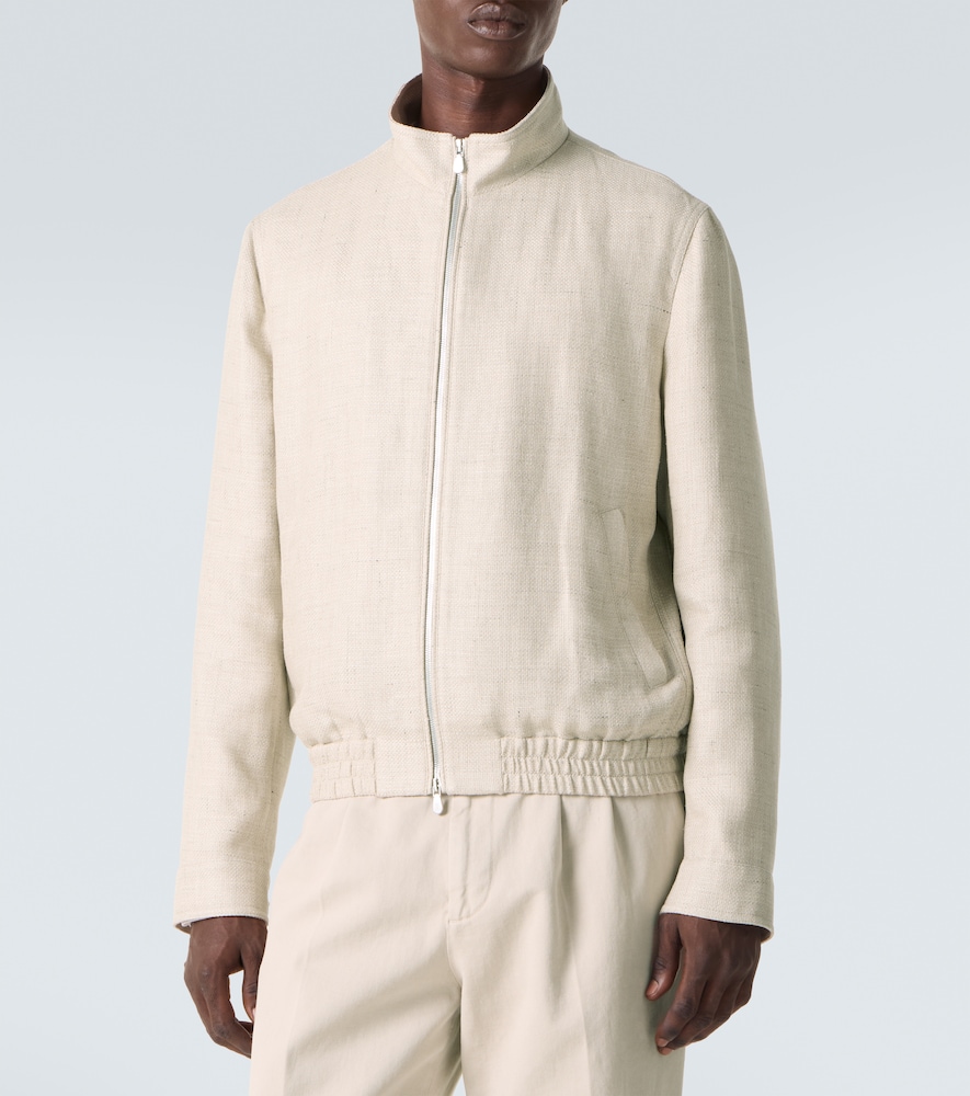  Brunello Cucinelli Brunello Cucinelli Jacke Aus Seide, Leinen Und Wolle 